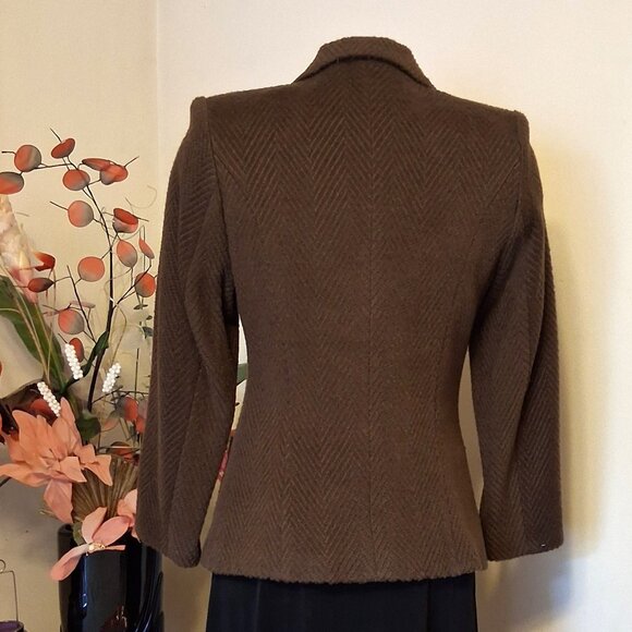 NWT Comfy Lined Brown Blazer Jacket Spring Fall Winter Jackets Tag Size M - Picture 4 of 12